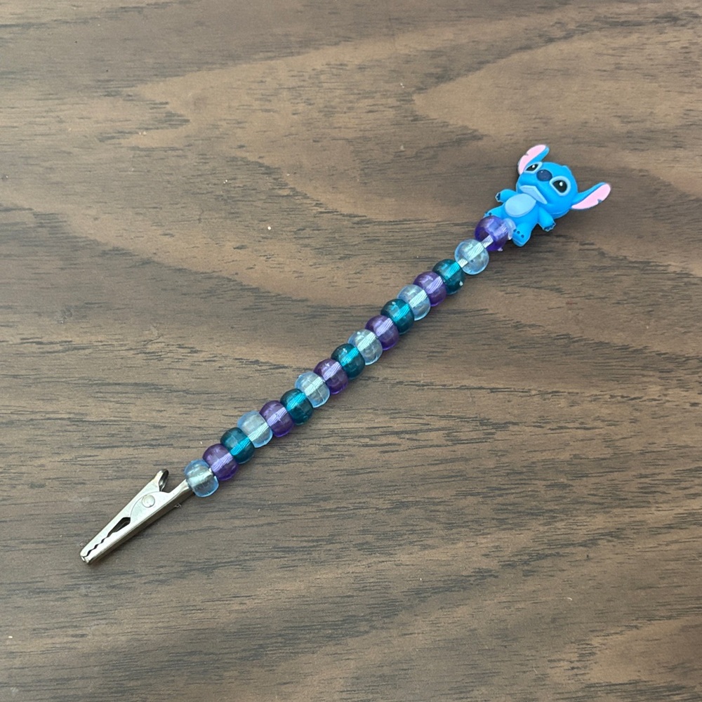 Beaded Blue and Purple Character clip